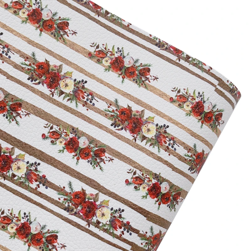 Новый лист радуги 30x2 2 см/A4 Рождественская красная Цветочная искусственная кожа