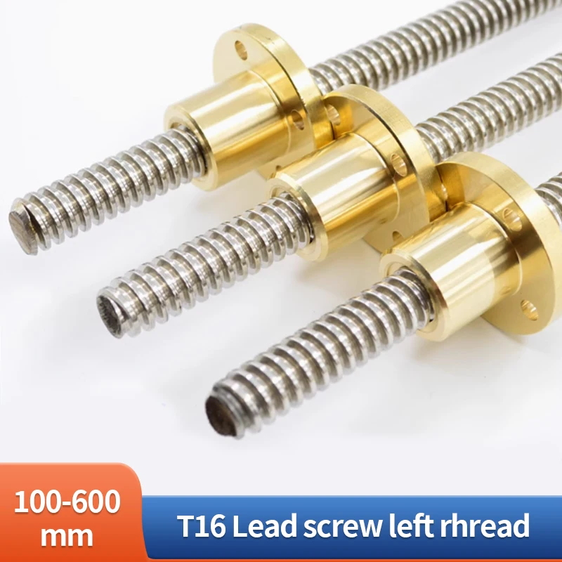 T16 Ходовой винт левый 100 мм 150 200 250 300 350 400 500 600 свинец 3/4 большой свинцовый