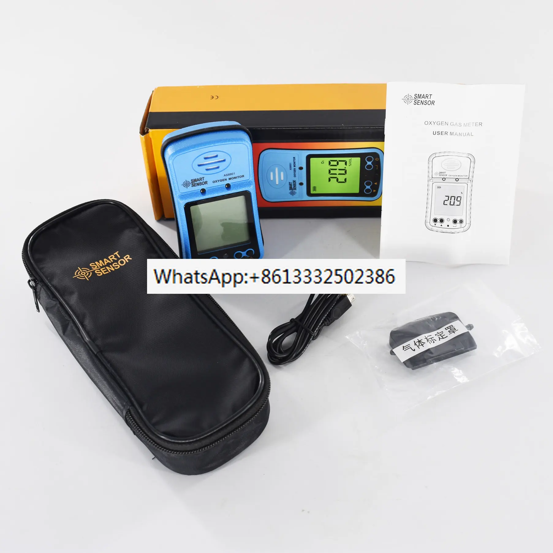 

Кислородный монитор AS8901, смарт-датчик O2, детектор газа 0-30% VOL, звук светильник