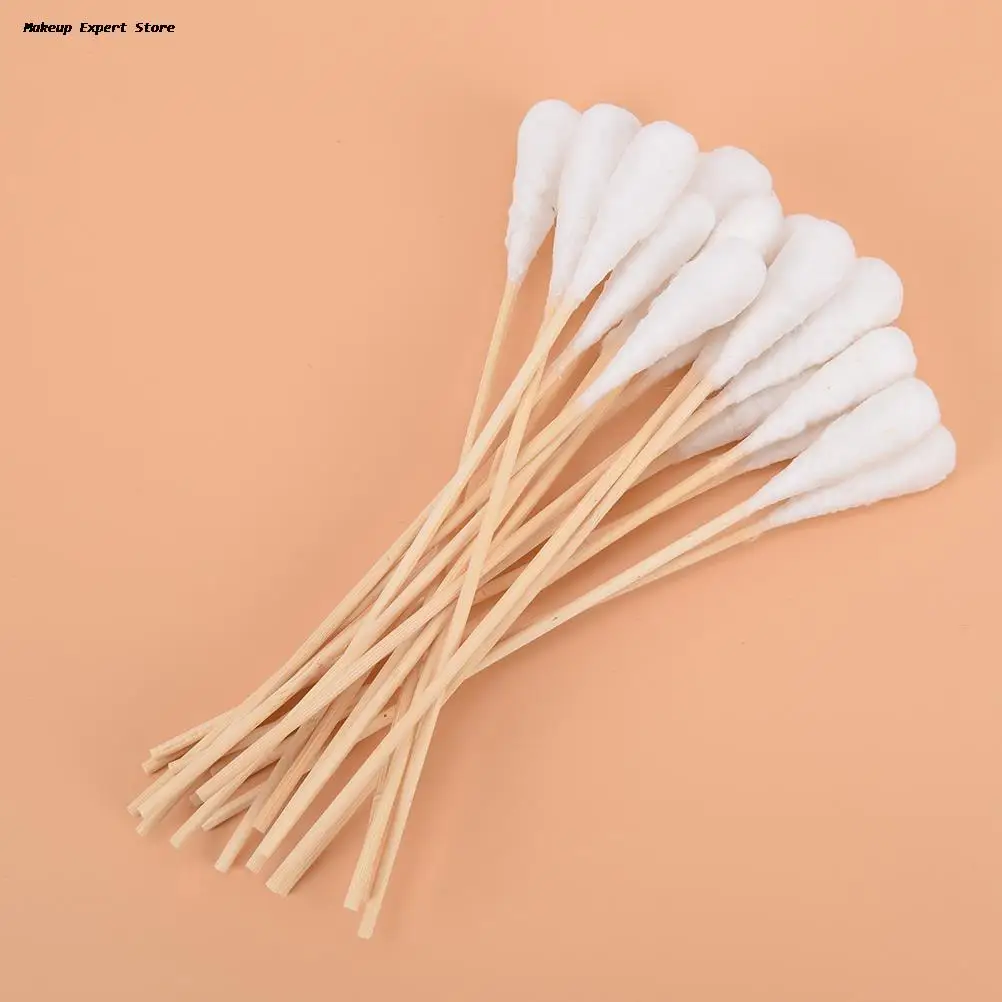 

20pcs 20cm Wood Cotton Swab Health Medical Clean Sticks Buds Wood Cotton Head