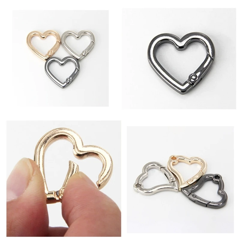 10 шт. пружинные застежки в форме сердца цинковые сплавы пружинный карабин зажим