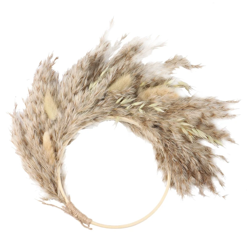 

Сушеный венок для растений, изготовлен из натуральных сушеных цветов для входной двери, праздничные подвесные украшения, приветствуется де...