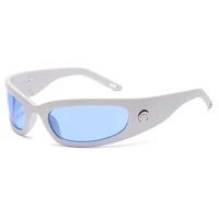 personality desiger goggle sunglasses women men vitage white blue universal trend shade sun glasses outdoor driving uv400 2022