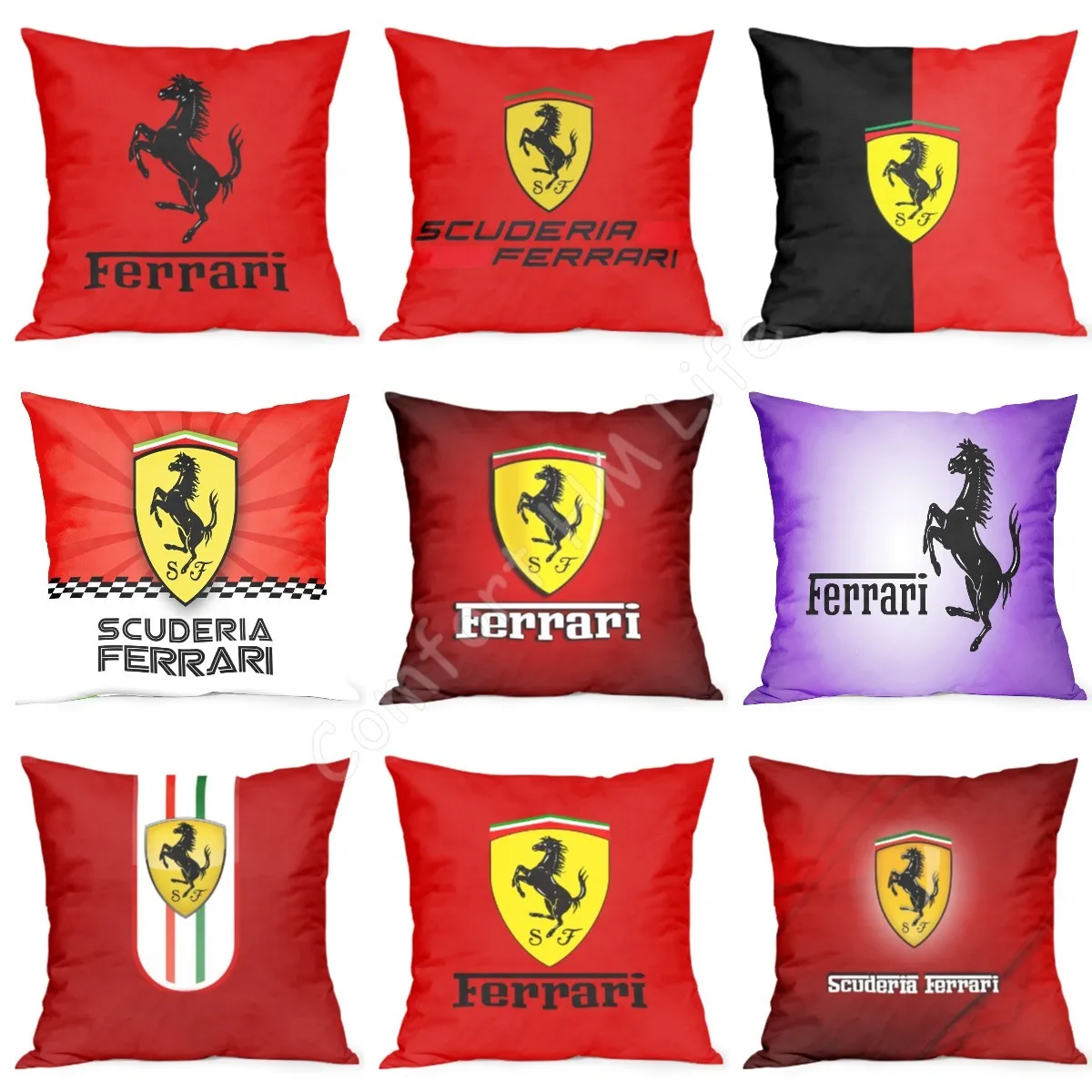 

Модная наволочка с логотипом Ferrari, наволочка для подушки, чехол для дивана, кровати, украшение для дома, хлопковая наволочка для подушки, Нав...