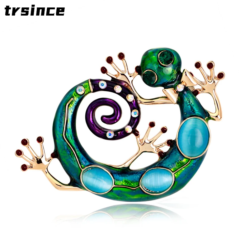 

Blue Enamel Lizard Brooches Corsage Green Gecko Brooch Bouquet Bijoux Embellishments Wedding Dress Clip Pins Women Gifts