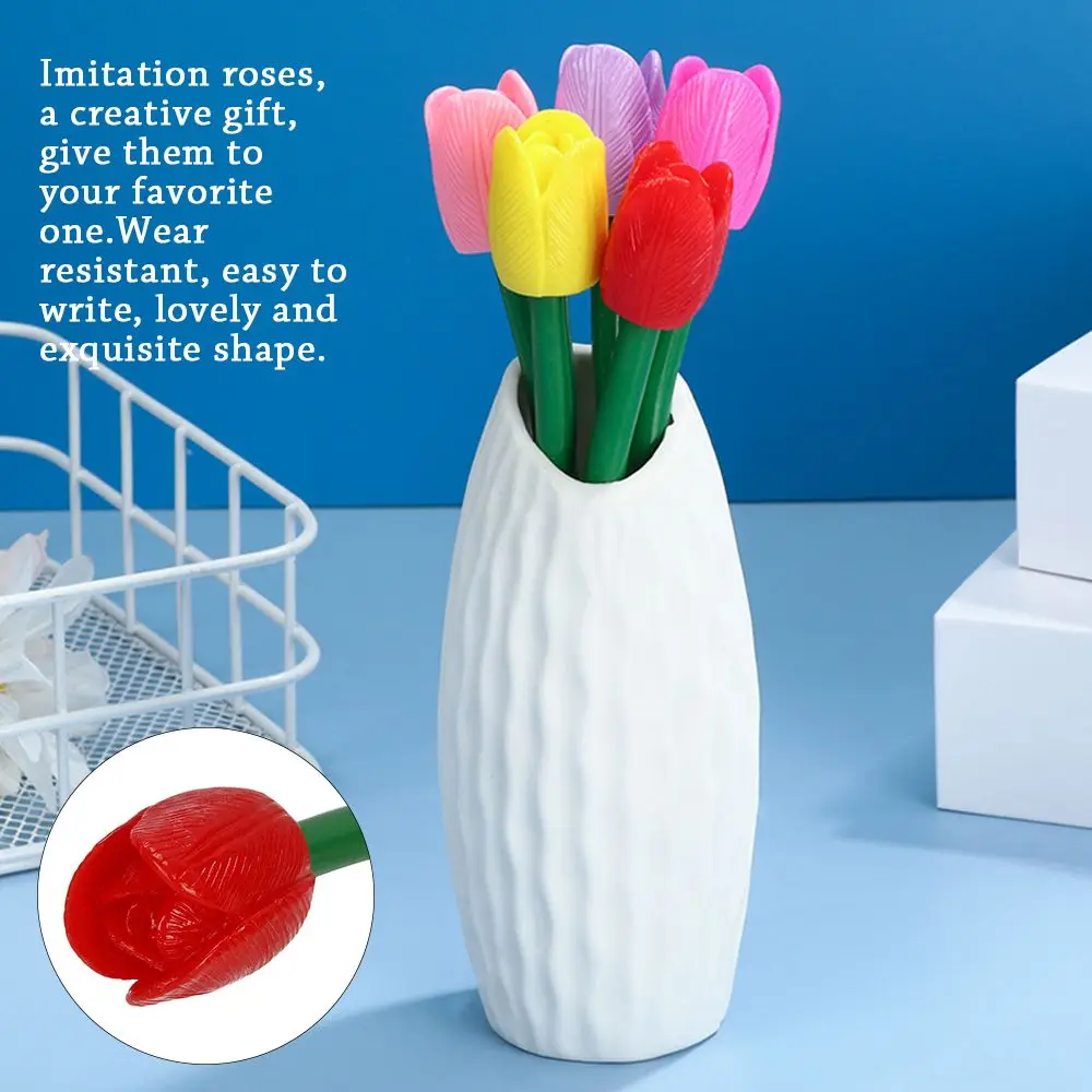 

Valentine's Day Gift Student Stationery Foam Tulip Artificial Flower Signature Neutral Pen Gel Pens Ballpoint Pen