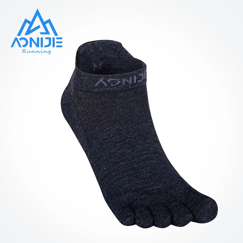 

One Pair AONIJIE E4822 Merino Wool Five-Finger Short Socks Run Low Cut Athletic Five Toe Socks Toesocks For Running Marathon