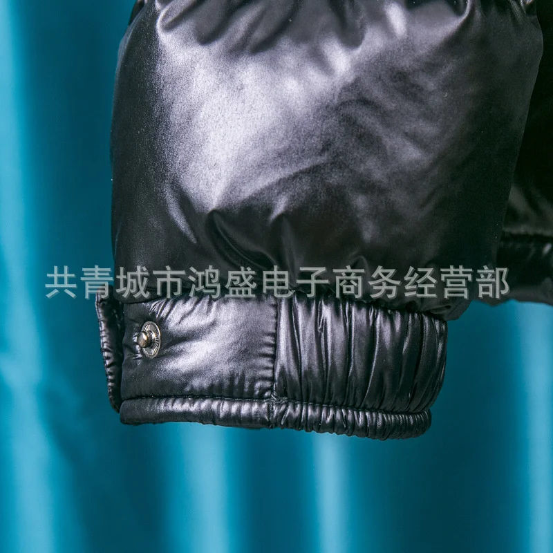 Men's Cotton Padded Clothes Down Jacket, New Winter Coat, Thickened, Warm, Short, Shiny, Fashionable, Personalized, Handsome Tre