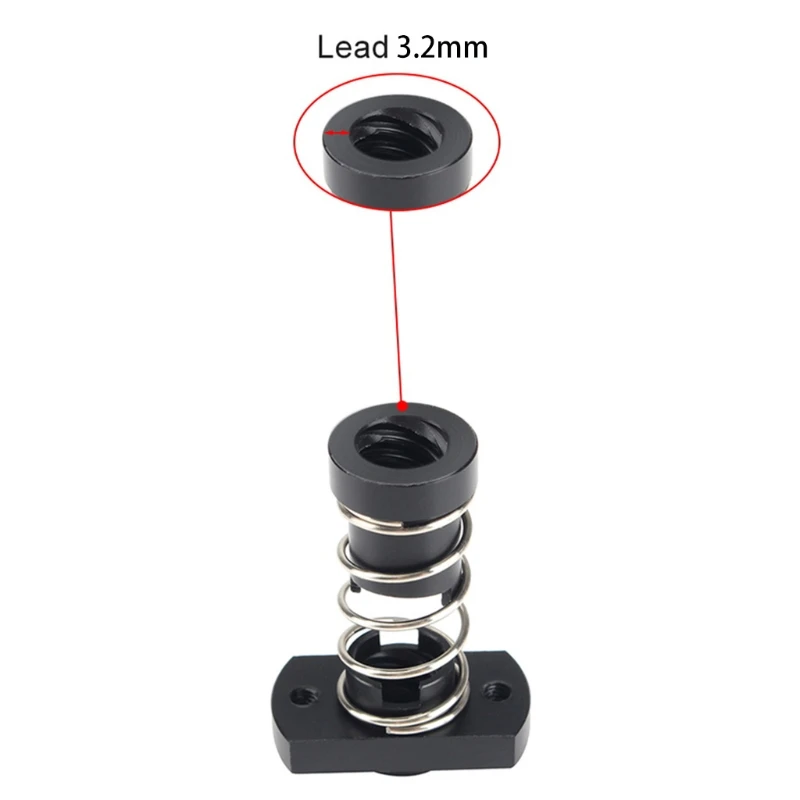 

Anti Backlash Nuts T8 POM Elimination Spring Loaded Nut 3D Printer For Lead 2mm / 4mm / 8mm Acme Threaded Rod DIY CNC