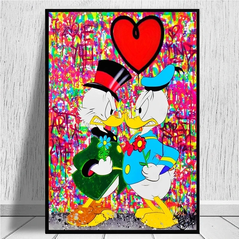 

Wall Art Mickey Mouse Home Decor Painting Donald Duck HD Printed Modern Cartoon Posters Canvas Cuadros Modular Picture For Gift