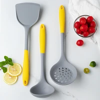 long handle silicone colander non stick strainer skimmer oil cooking tools heat resistant spoon spatula set kitchen accessories