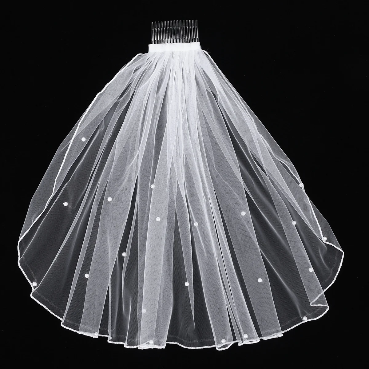 

Veil Wedding Veils Bridal Communion Brides Short Girls First White Comb Flower Pearl Girl Bride Lace Kids Tulle Cathedral Party