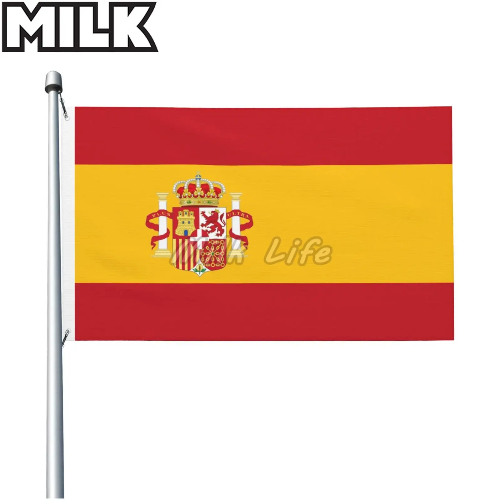 

Double-sided Printing Spain National Flag with Grommet Indoor and Outdoor Banner Flag for Garage Home Room Bar Pub Decor