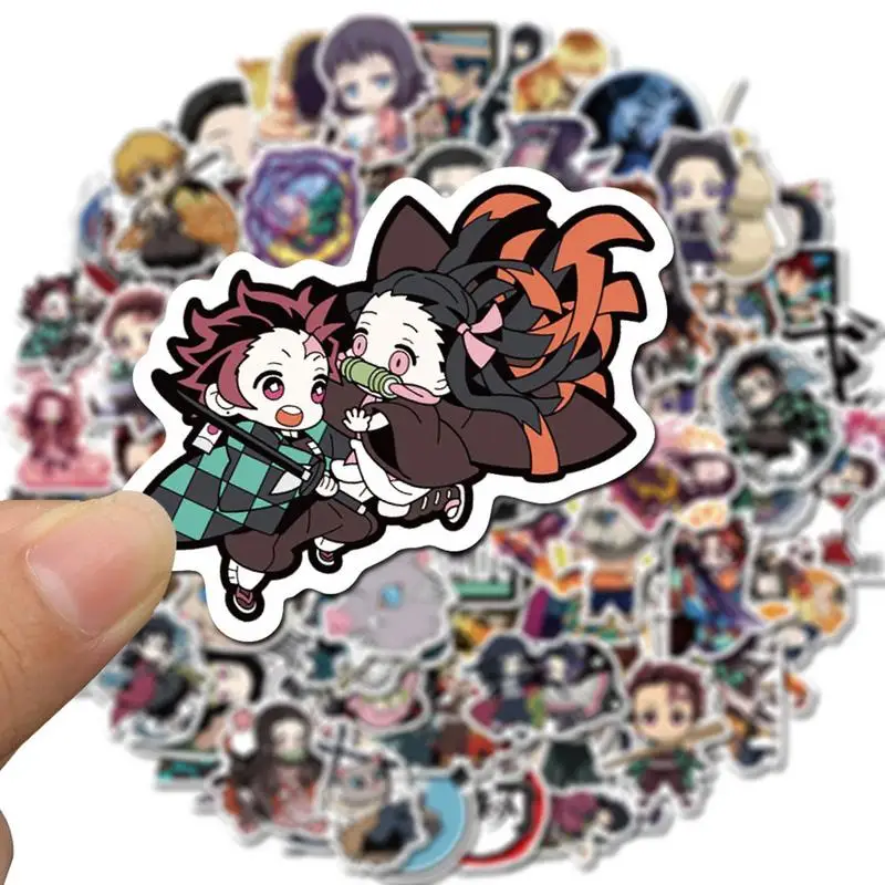 

100pcs Anime Demon Slayer Kimetsu Anime Cartoon Sticker Waterproof PVC Skateboard Luggage Motorcycle Kid Boy Sticker