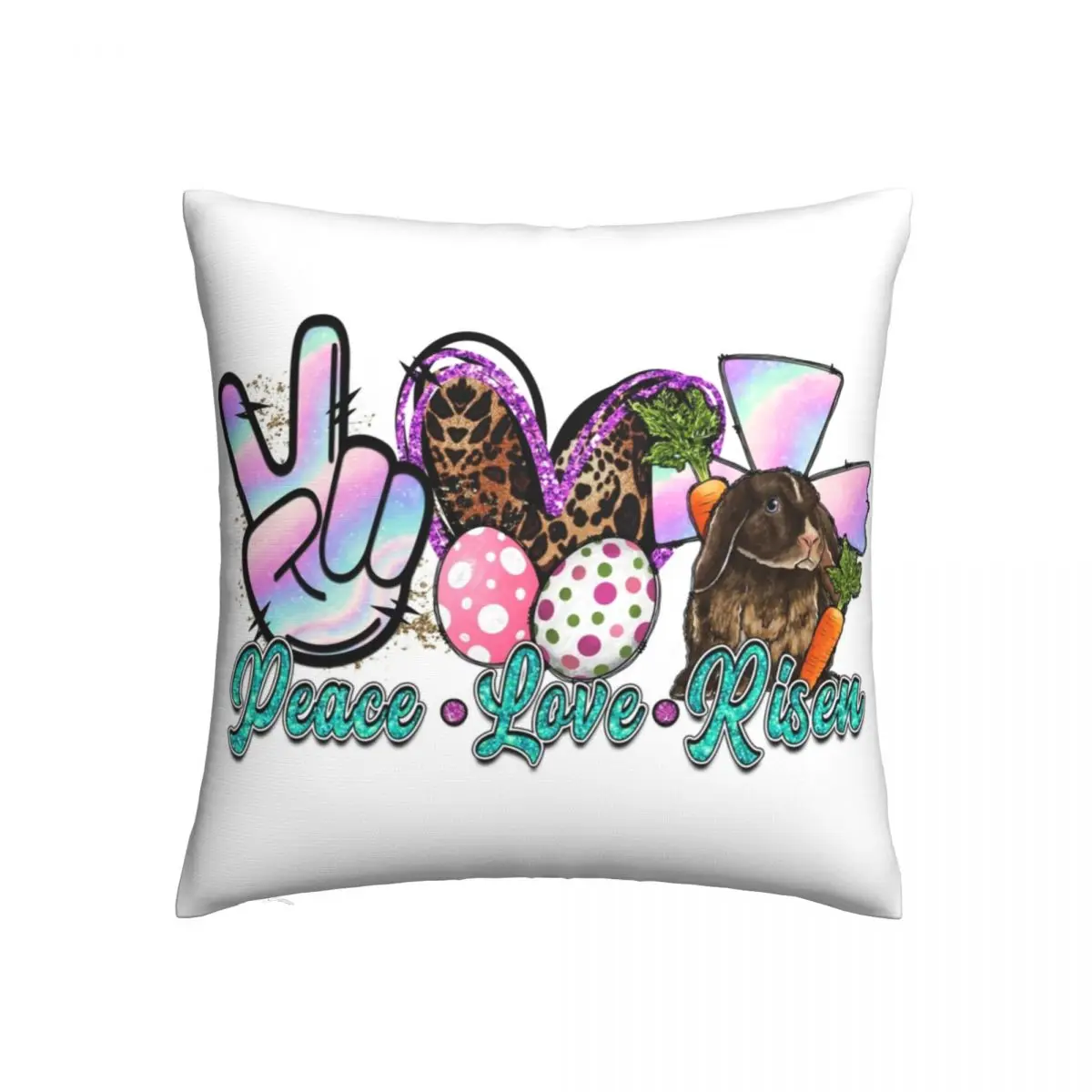 

Наволочки на подушки с надписью «Счастливая Пасха», «любовь», «подросший», полиэстеровый домашний чехол с кроликом, Кроликом, яйцами, креативный чехол, 45*45