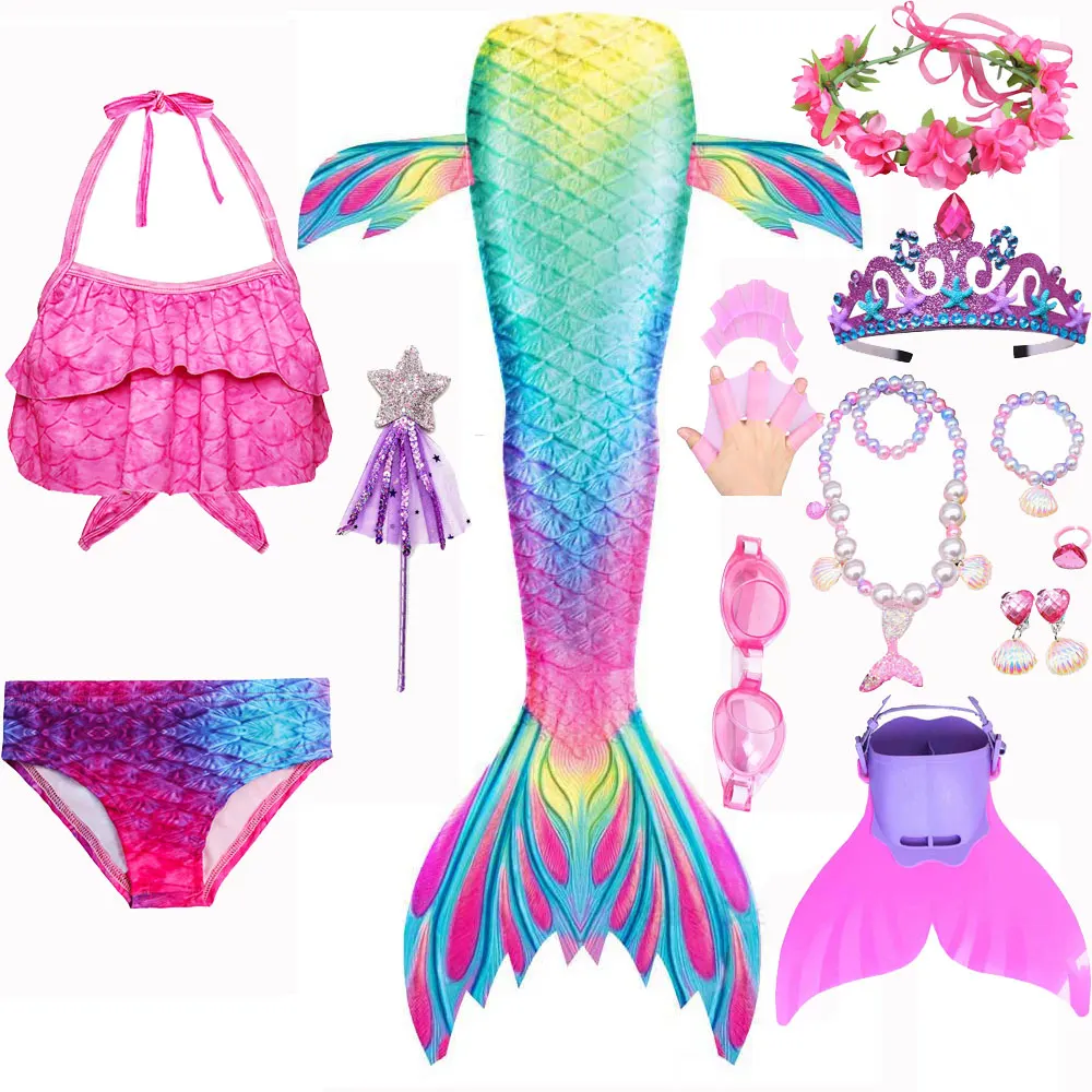 Женский купальник с хвостом русалки летний купальный костюм для детей бикини