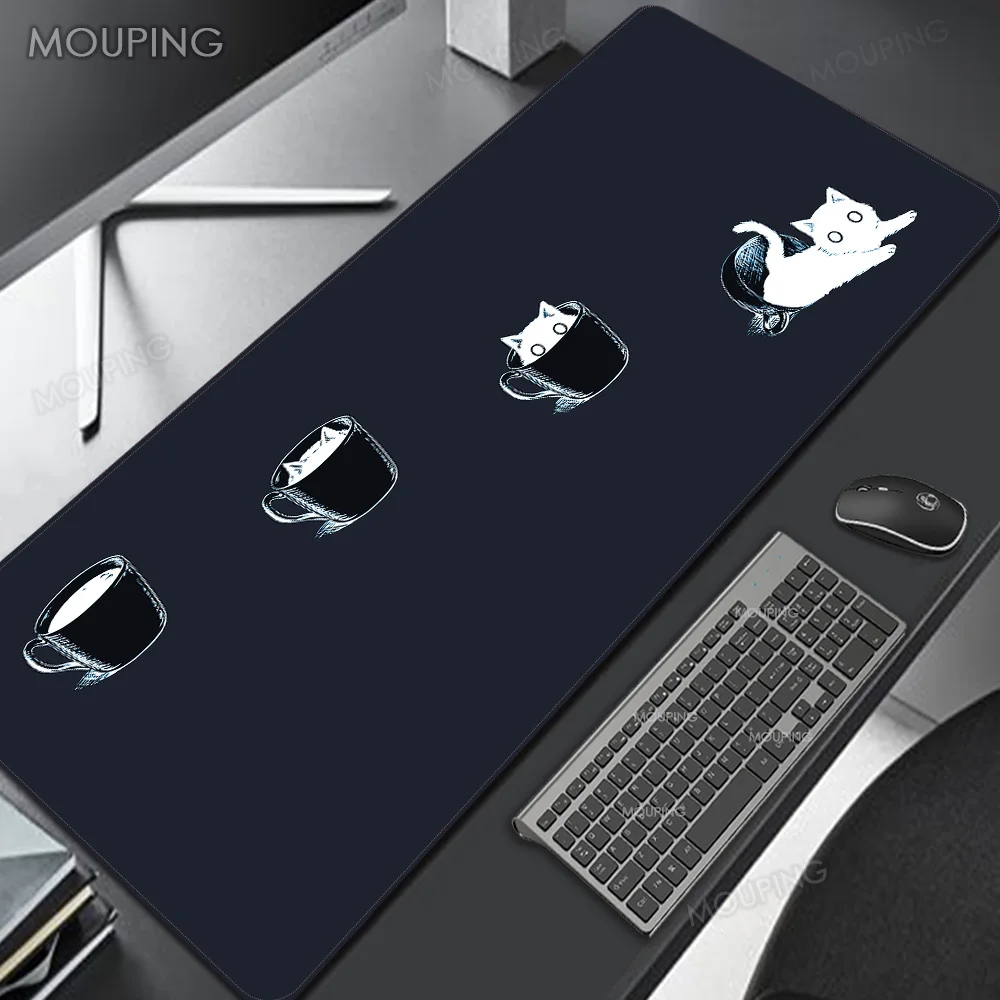 

Coffee Cat Mouse Pad Cute Desk Mat Laptop Pad Carpet Anime Xxl Mousepad Company Notebook Gamer Computer Table Gaming Accessories