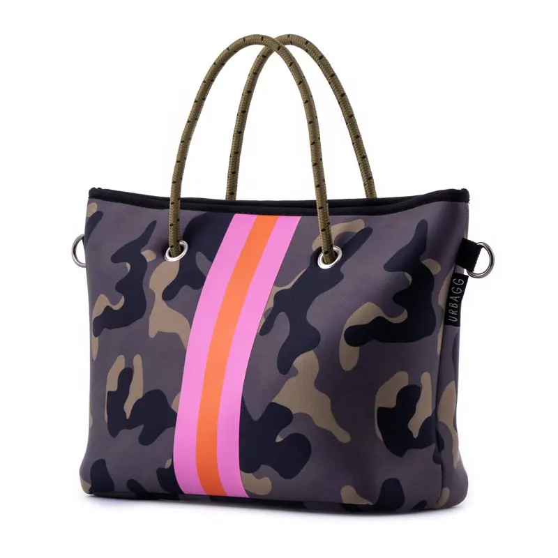 Neoprene Medium Crossbody Casual Lightweight Everyday Hand Bag for Women with Makeup Pouch, Neoprene Tote