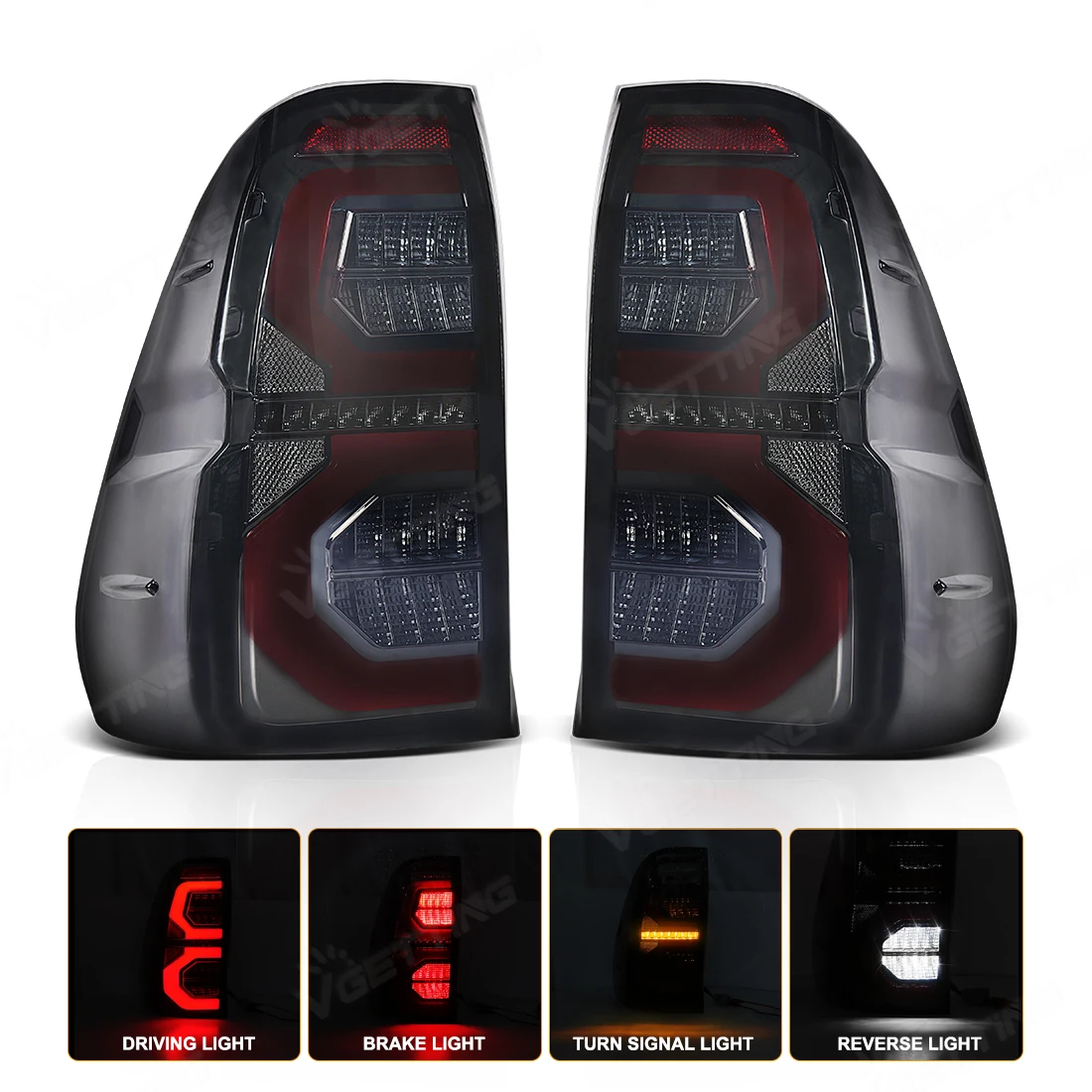 Фото Светодиодный задний фонарь для Toyota Hilux Revo 2015 2016 2017 2018 2019 2020 2021 2022 указатель поворота тормозной фонарь заднего хода дальнего света №3