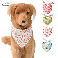 pet cat dog bandana collar adjustable neckerchief triangle neck scarf fruit pattern saliva towel pet supplies for girl and boy