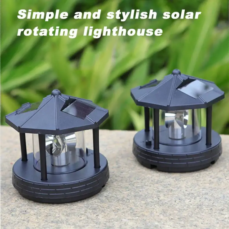 

LED Solar Powered Lighthouse Waterproof 360 Degree Rotating Statue Lamp For Garden Yard Outdoor Decor Garden Yard Out Lighting