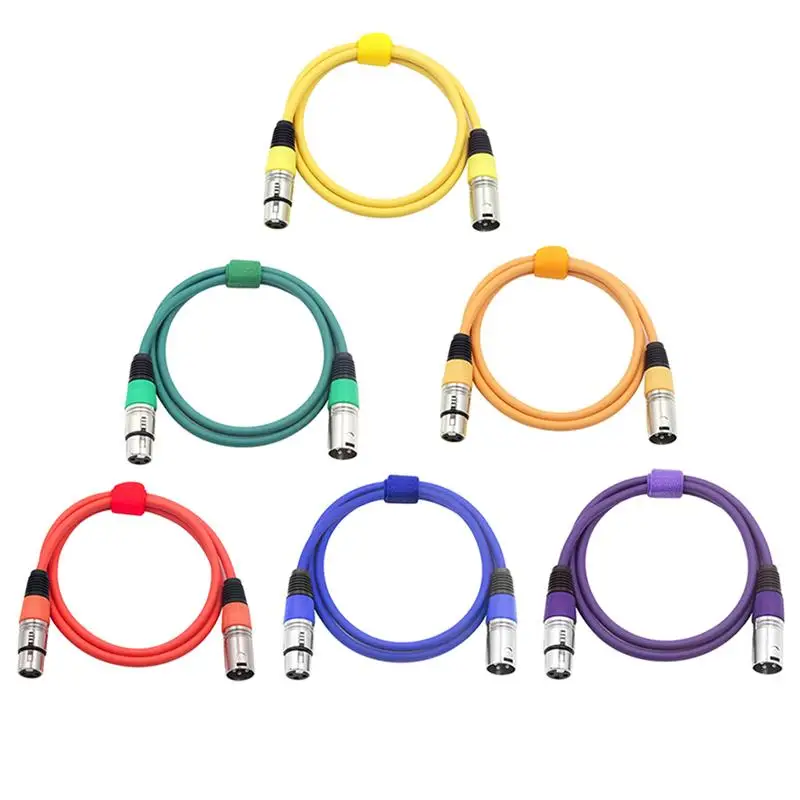 6 шт. 2 м DMX512 микрофонный кабель штекер-гнездо XLR ЦВЕТНОЙ инструмент караоке-6