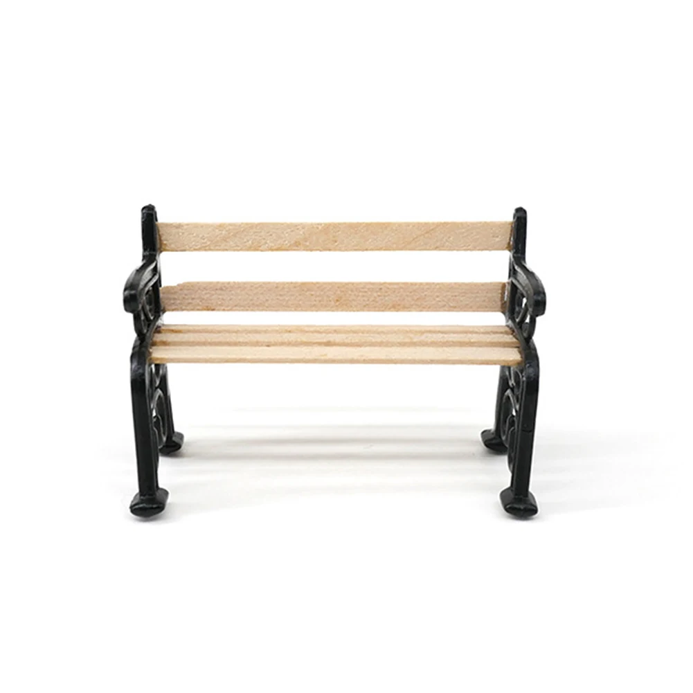 

Park Chair Chair Model Miniature Long Chair Outdoor Chair Bench Accessories Model For Dollhouse Decoration Toys