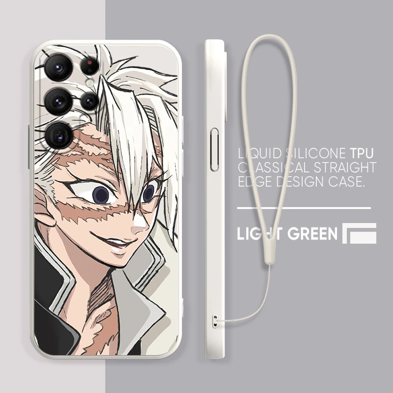 

Anime Demon Slayer Boy Case For Samsung Galaxy S22 S21 S20 S10 Note20 10 Ultra Plus Pro FE Lite Liquid Rope Phone Cover Coque