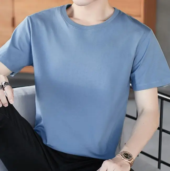 

New Style Summer Basic Men's Solid Color Short-Sleeve Round Collar Quick Dry T-Shirt ABD344