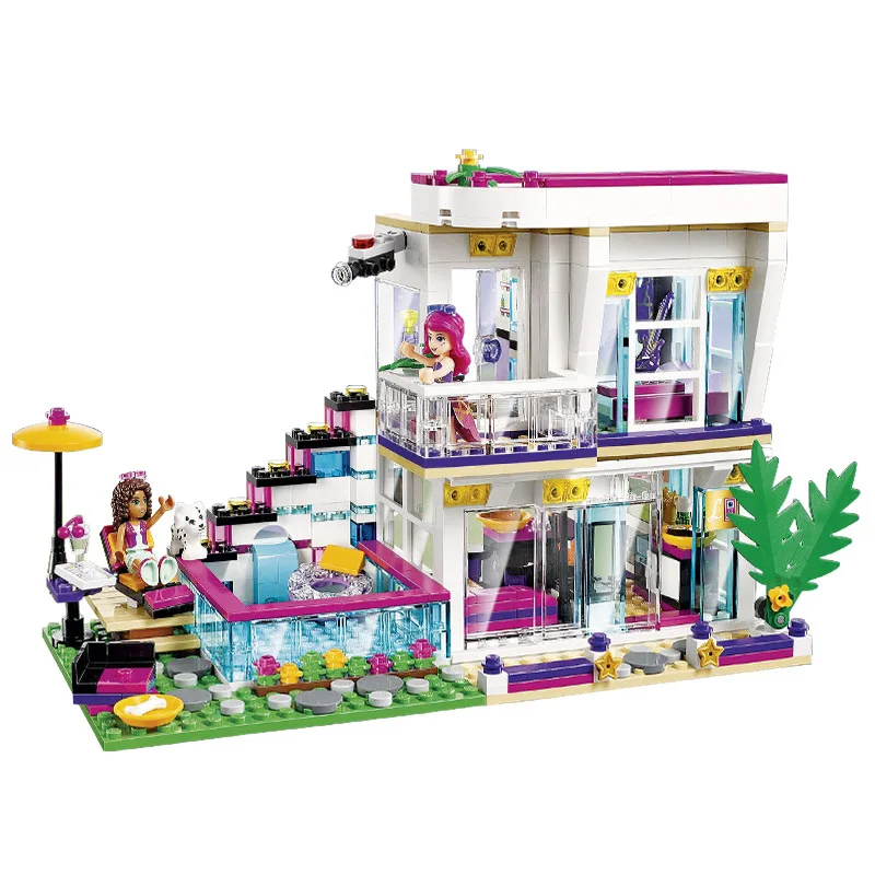 

NEW 760pcs Pop Star House Building Block Compatible 41135 Livi Friends For Girls Figures Bricks Educational Toys For Children