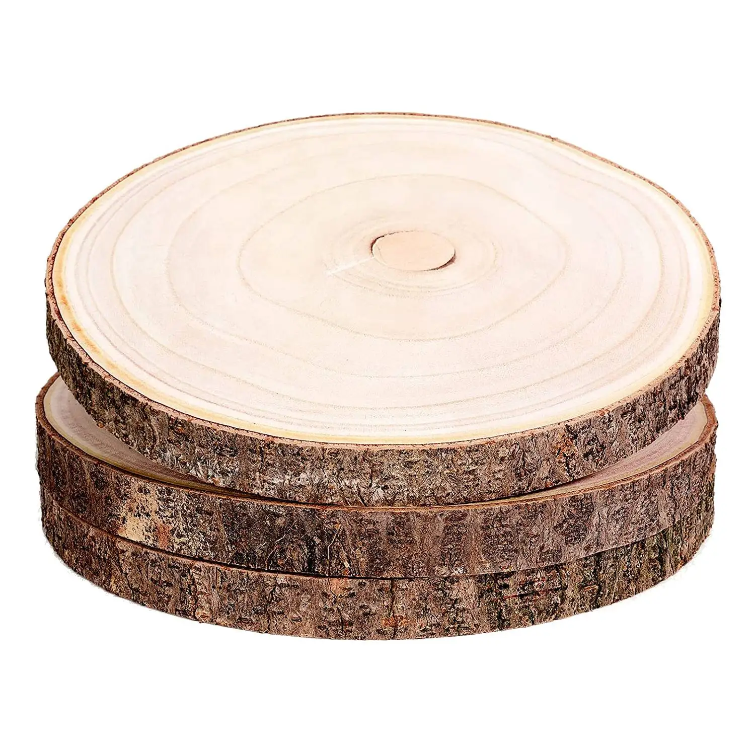 

3 Pcs 10-12 Inch Large Wood Slices for Centerpieces Wood Rounds for Wedding Centerpiece DIY Projects Painting Etc