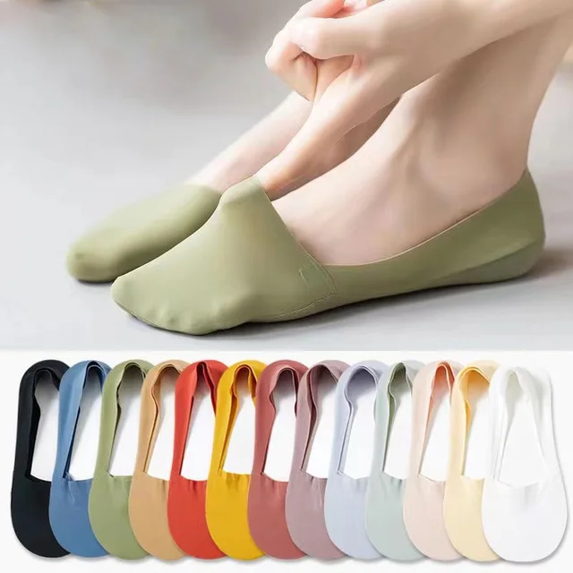 3 Pairs Women Socks High Quality Matching Casual Socks Summer Thin Cotton Bottom Non-slip Invisible Low Short Socks Breathable 1