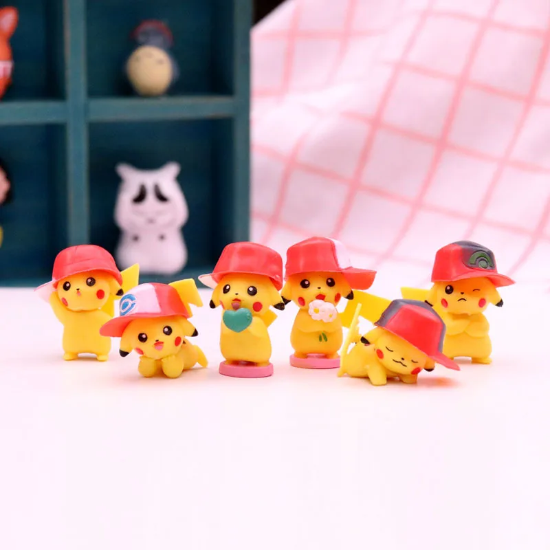 

Cartoon Anime Pikachu Hand-made Pokémon Pokemon Little Fire Dragon Little Elf Cake Decoration Ornament anime figurine