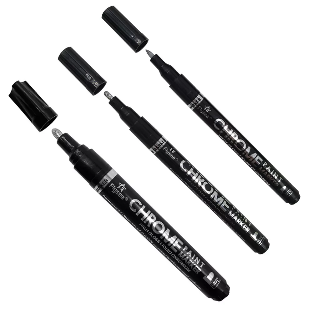 

New 2022 Liquid Chrome Marker Set Silver Art Liquid Mirror Chrome Markers Fade-proof Metal Permanent Paint Craftwork Pen Accesso