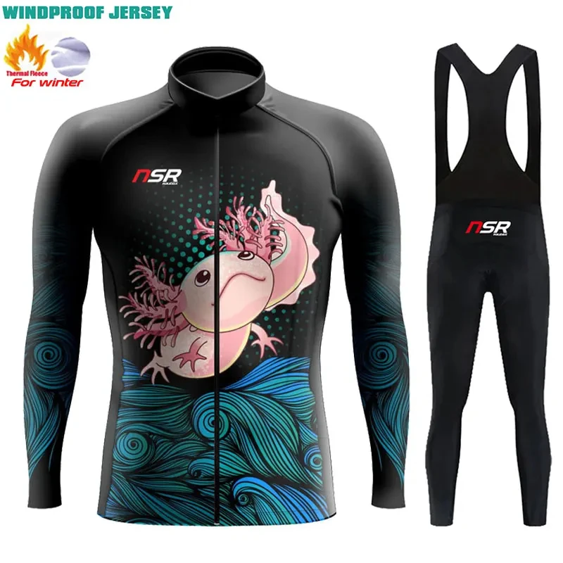 

NSR RAUDAX Man's Long Sleeves Cycling Suits Winter Thermal Fleece Cycling Clothing Triathlon Mountian Bike Warm Jersey ciclismo