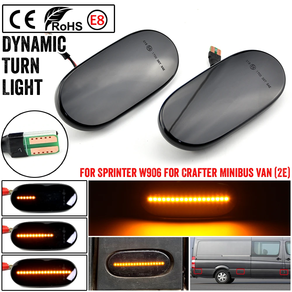 

Dynamic LED Side Marker Light Side Repeater Lamp Turn Signal Light Panel Lamp For Volkswagen Crafter 2006 For Benz Sprinter W906