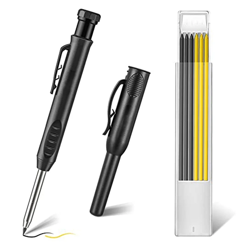

Плотничный карандаш с держателем для карандашей, со встроенной точилкой и держателем для ручек для деревообрабатывающего строительного ар...