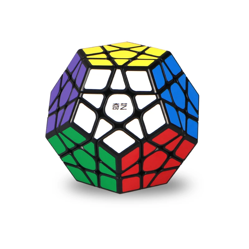 

QiYi 3x3x3 Megaminx Magic Cube 3x3 Black Sticker Dodecahedron Speed Cubes Brain Teaser Twist Puzzle Toys for Boys