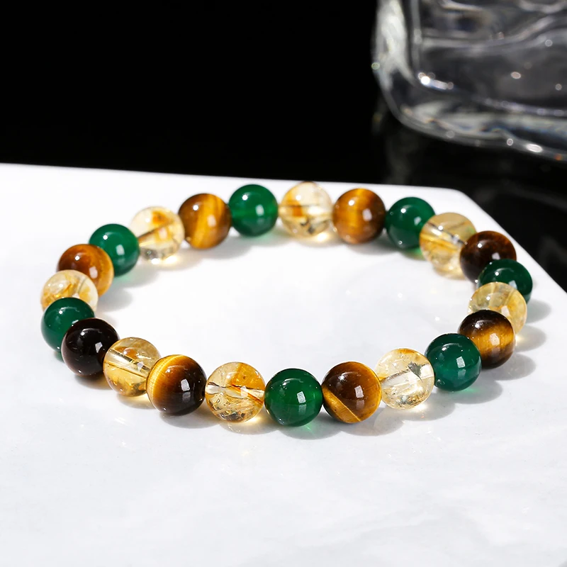 Улучшенный натуральный желтый тигровый глаз камень зеленый агат цитрин