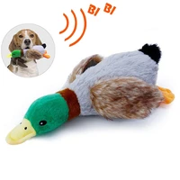 cute plush duck sound toy stuffed squeaky animal squeak dog toy cleaning tooth dog chew rope dog toys