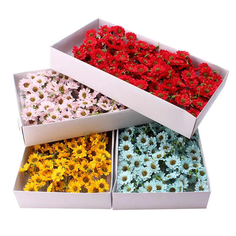 

50pcs/lot Soap Wild gerbera Daisy Chrysanthemum for Valentine's Day Bouquet Home Decoration Artificial Flowers Head Diy Gift