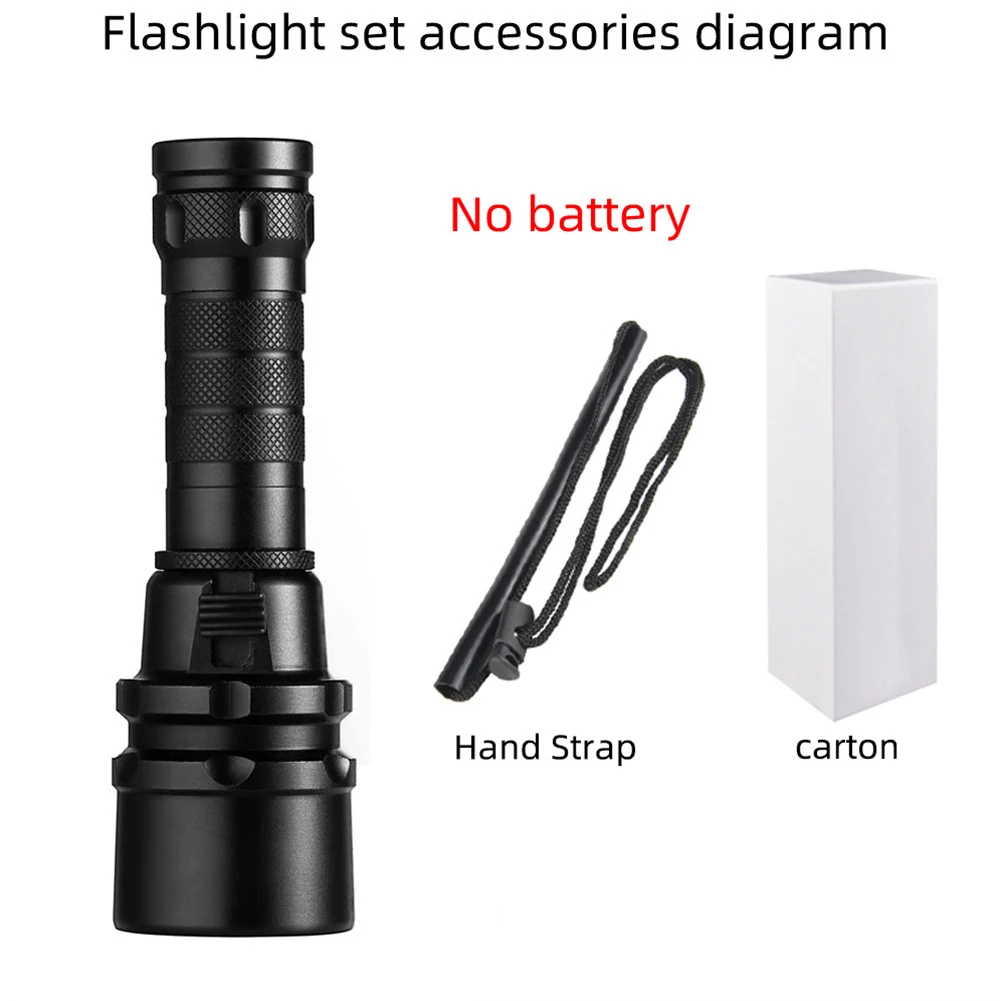 

Torch Diving Flashlight 1600LM 195g 50M ABS Material Deep Underwater Lamp L2 LED Light Waterproof High Quality