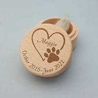 personalised wooden pet memorial box with lid pet fur keepsake gift loss of pet dog memorial cat hair memorial ashes urn box