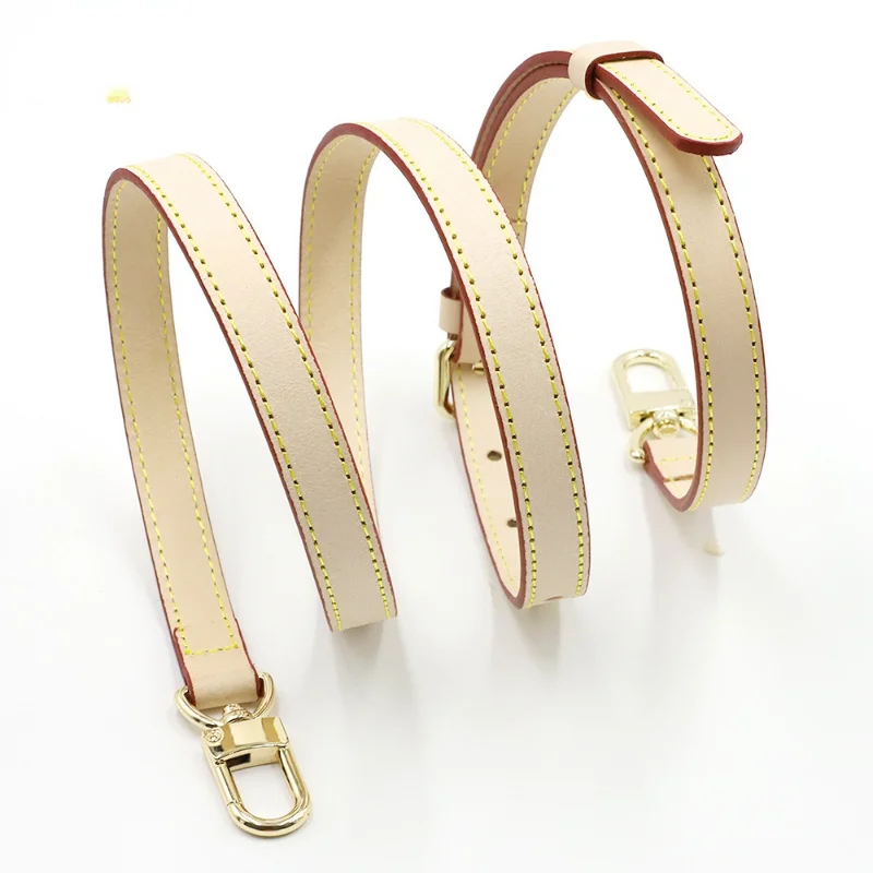 1-2-5-10PCS Cow Hide Leather Shoulder Bag Strap 125CM Long Adjustable Crossbody Strap Beige Color Female Bag Belt Accessories