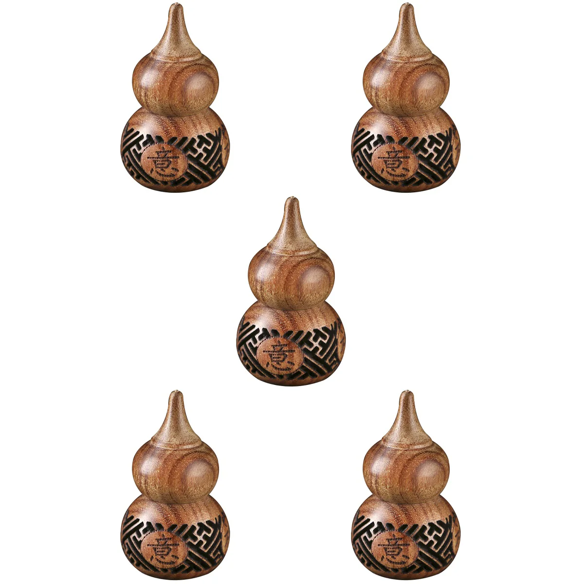 

5pcs Gourd Shaped Aromatherapy Beads Container Sachet Carved Gourd Decoration for Home Office