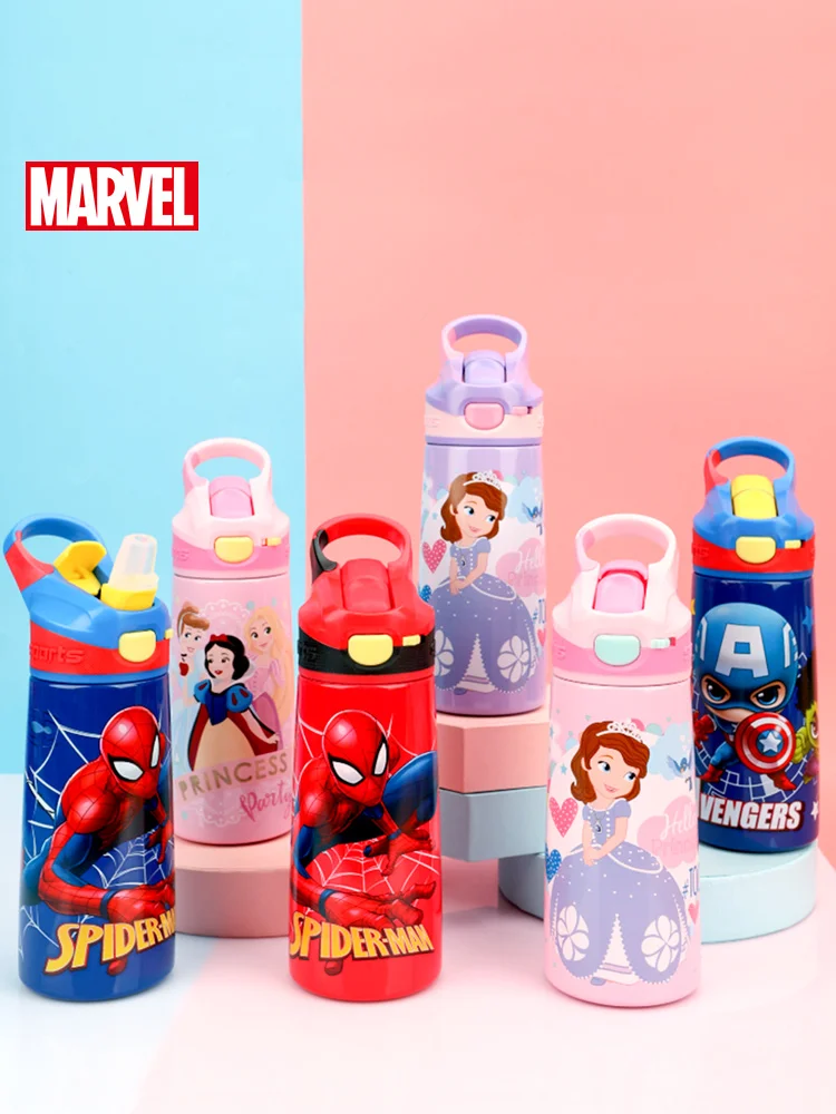 

Детский термос Disney Marvel «Человек-паук», кружка 316, кружка для воды пищевого класса с соломинкой, чайник для мальчиков и девочек, детский сад