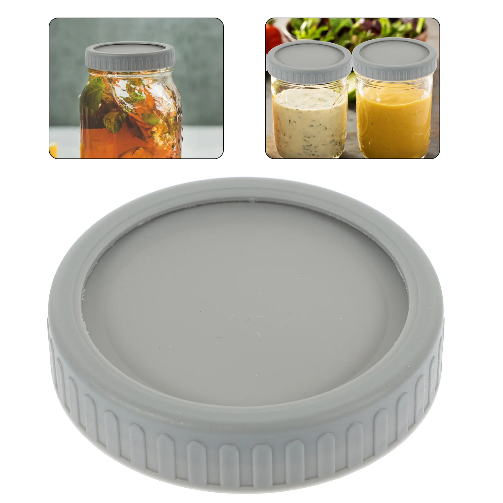 

Mason Jar Lids Bottle Covers Wide Mouth Canning Airtight Silicone Sealed Anti-leakage Jars Stainless Steel Ring Storage