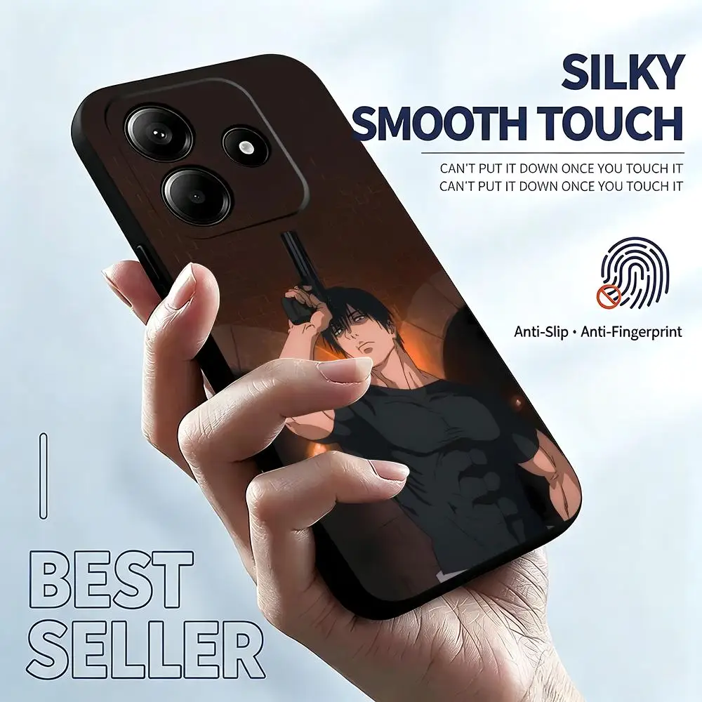 Фото Чехол для телефона Fushiguro Jujutsu Kaisen Anime для Xiaomi Redmi Note 17 15 14 13 12 11 Pro Plus S 5G 14C A3, мягкий черный чехол. №3