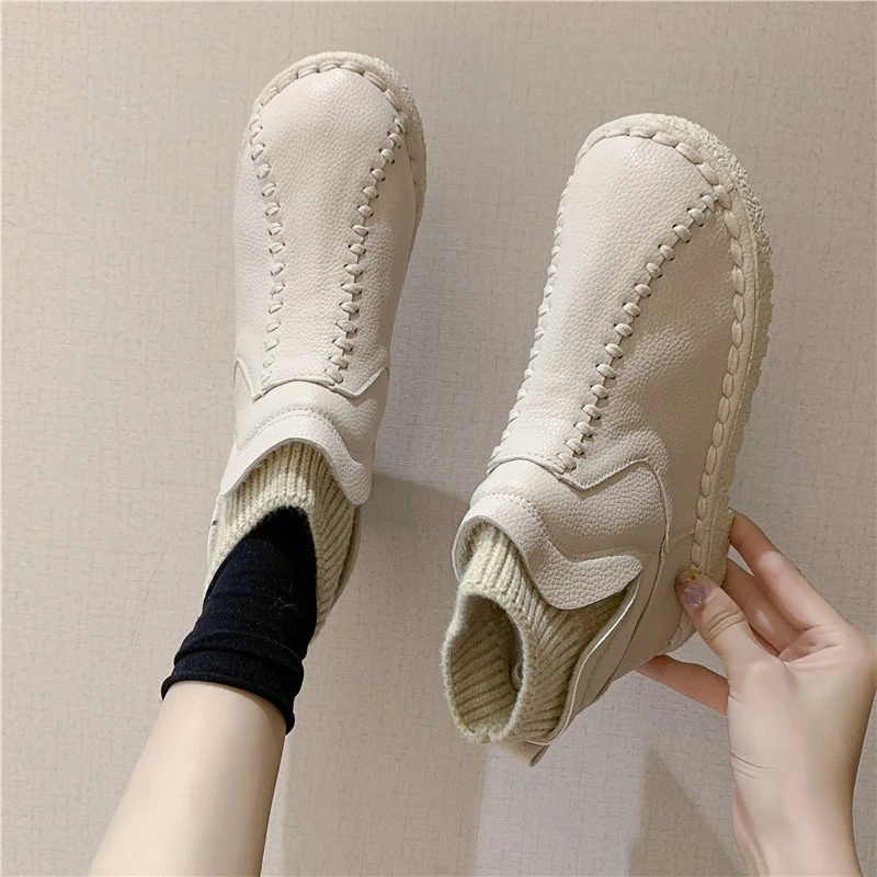 

Boots Women Winter Warm Snow Boots Women's Ankle Boots Botas Mujer Comfortable Flats Women's Casual Shoes Cowboy Boots for Women