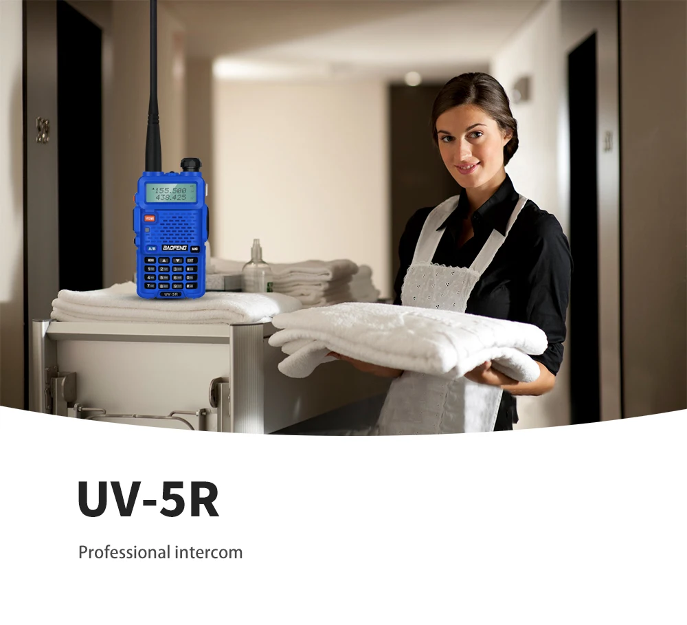 Original Baofeng UV 5R Blue 10KM CB Ham Radio Station Two-way Amateur VHF Powerful 5W UV-5R Walkie-talkie Hunting Radios